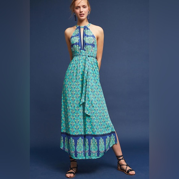 NWT Anthropologie Plenty Tracey Reese Halter Jumpsuit - Picture 1 of 7